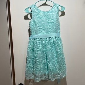 Teal lace flower dress
